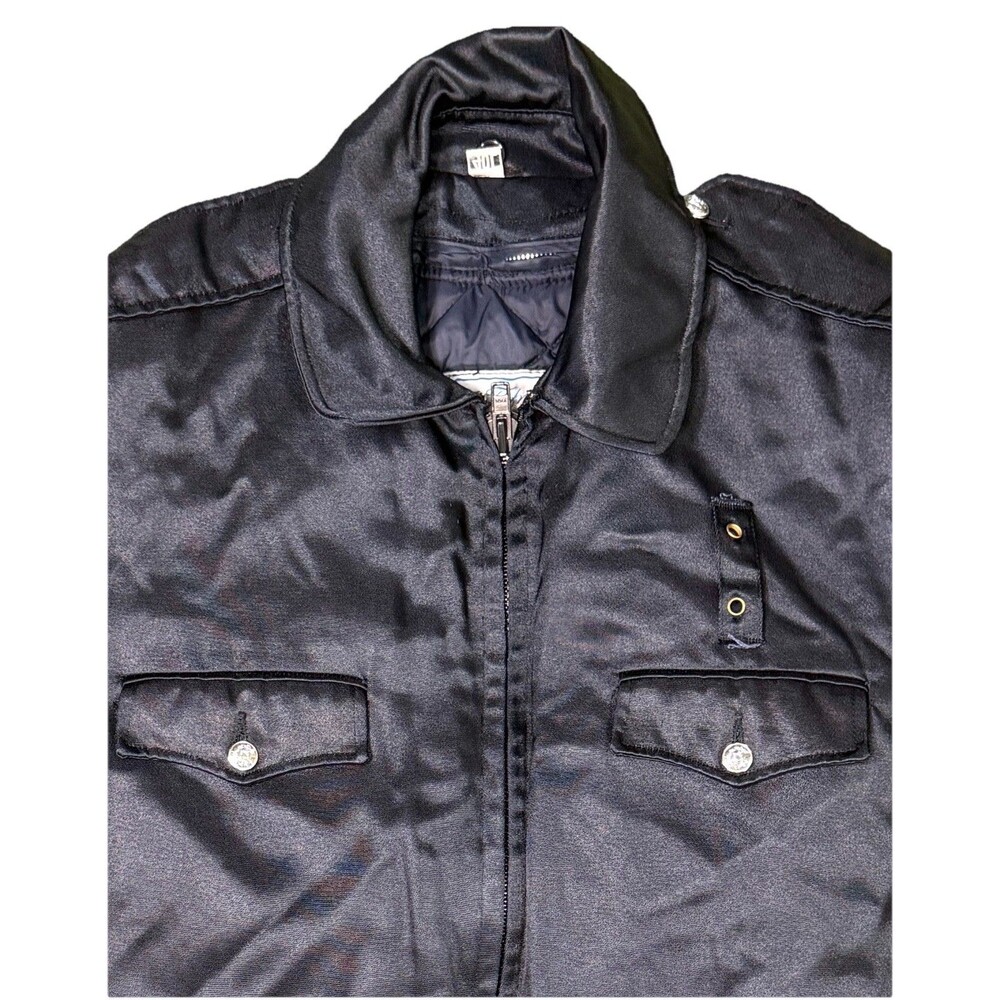 Vintage Blauer Tufnyl Police Bomber Jacket Mens 40L‎ Navy Blue Zip 2 Liners